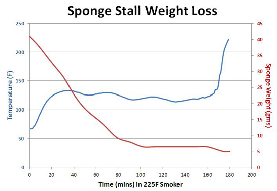 sponge weight loss at 225F