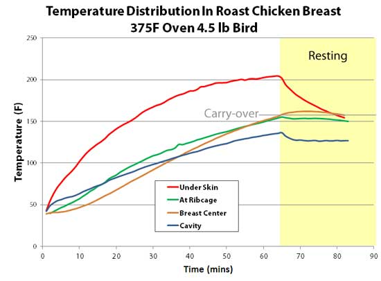 temperature inside roast chicken